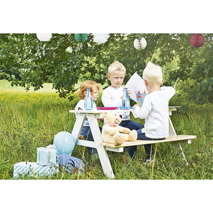 Kinderpicknicktafel Nicki – Witte 4 - zitter voor Buiten - FamilyStuff