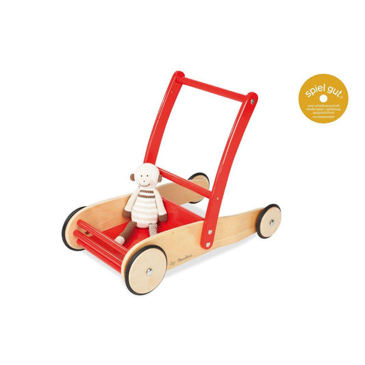 Leren rollator 'Uli', rood - FamilyStuff