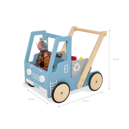 Loopwagen Fred - blauw met kiepbak - FamilyStuff