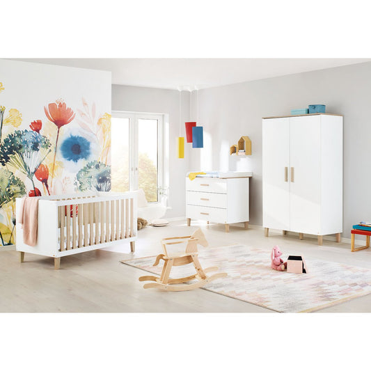 Lumi complete babykamer – stijlvolle commode, praktisch kledingkast en meegroei bed - FamilyStuff