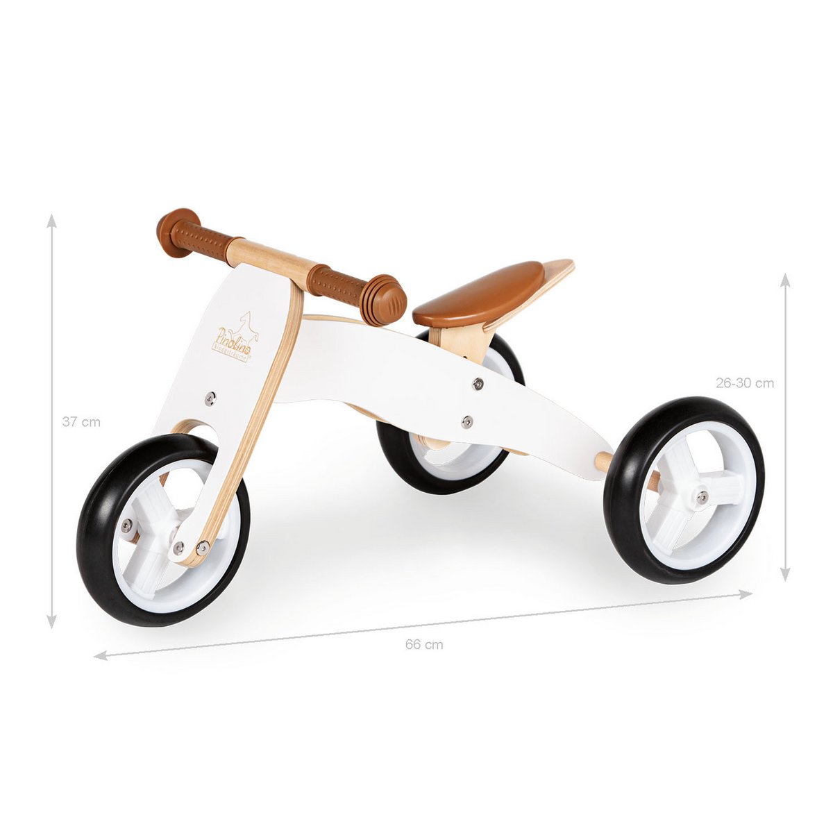 Mini driewieler 'Charlie', wit/naturel - FamilyStuff